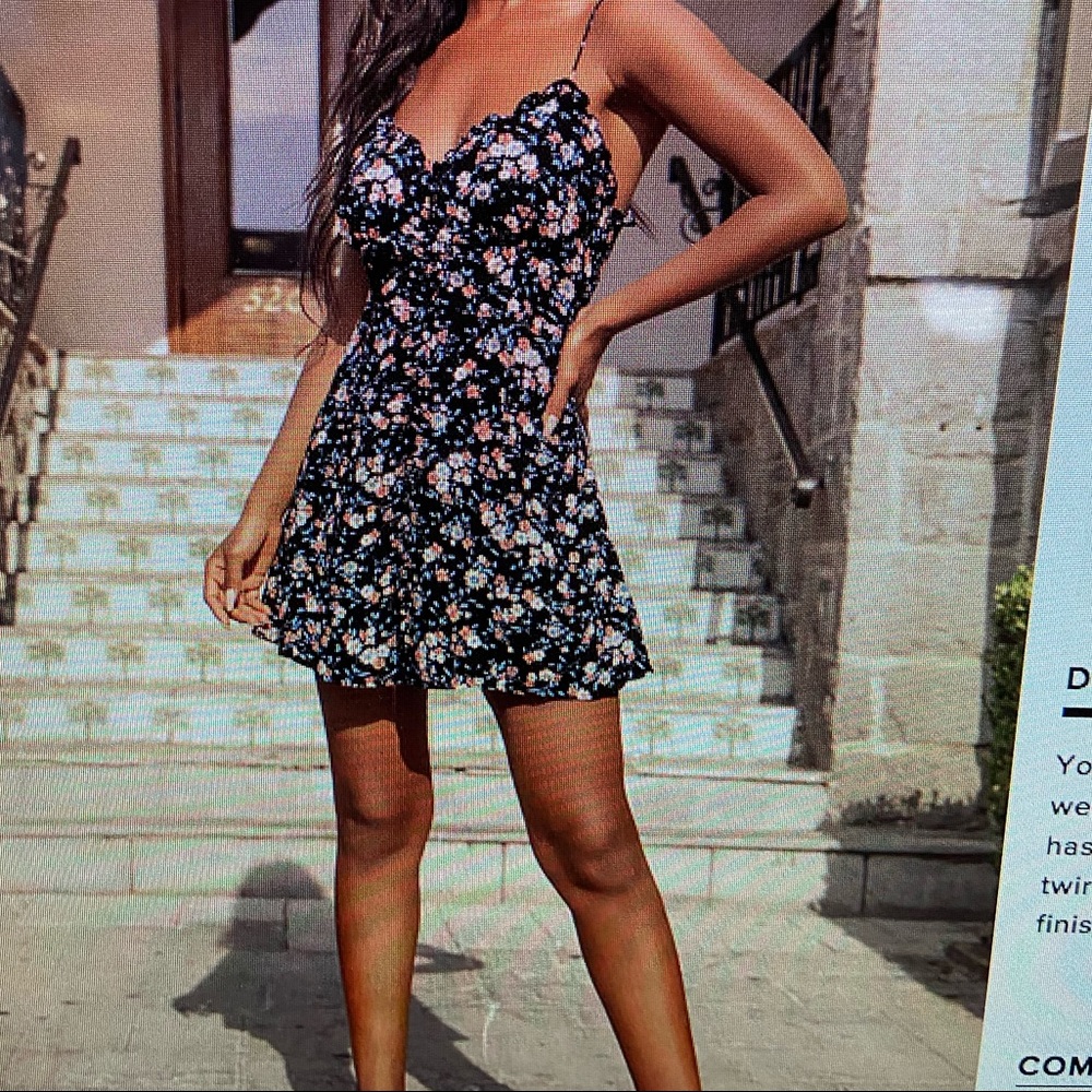 Flourishing love black floral print button up mini dress